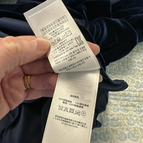 LAUREN  Ralph Lauren Dark Blue Velvet Short Dress Size-10 - Picture 5 of 8